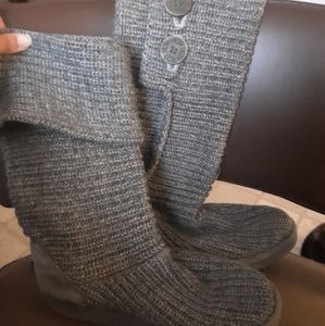 Gray UGG sweater boots